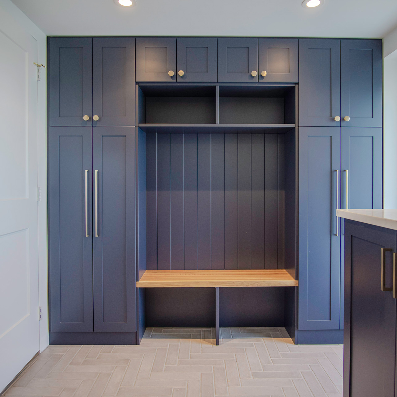 Kitchen — Blue cabinetry
